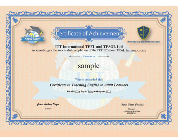 TEAL CERTIFICATE