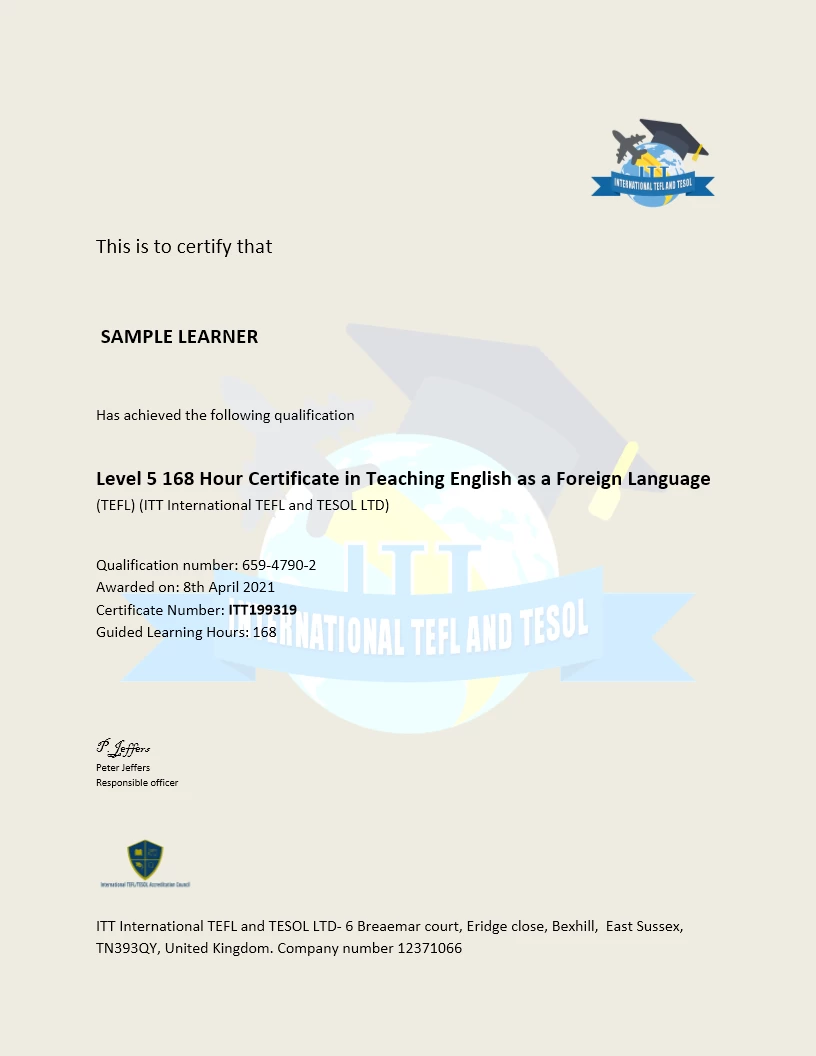 180 HOUR LEVEL 5 CERTIFICATE